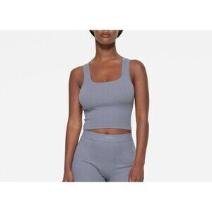Skims Cotton Rib Tank Steel Blue Size small